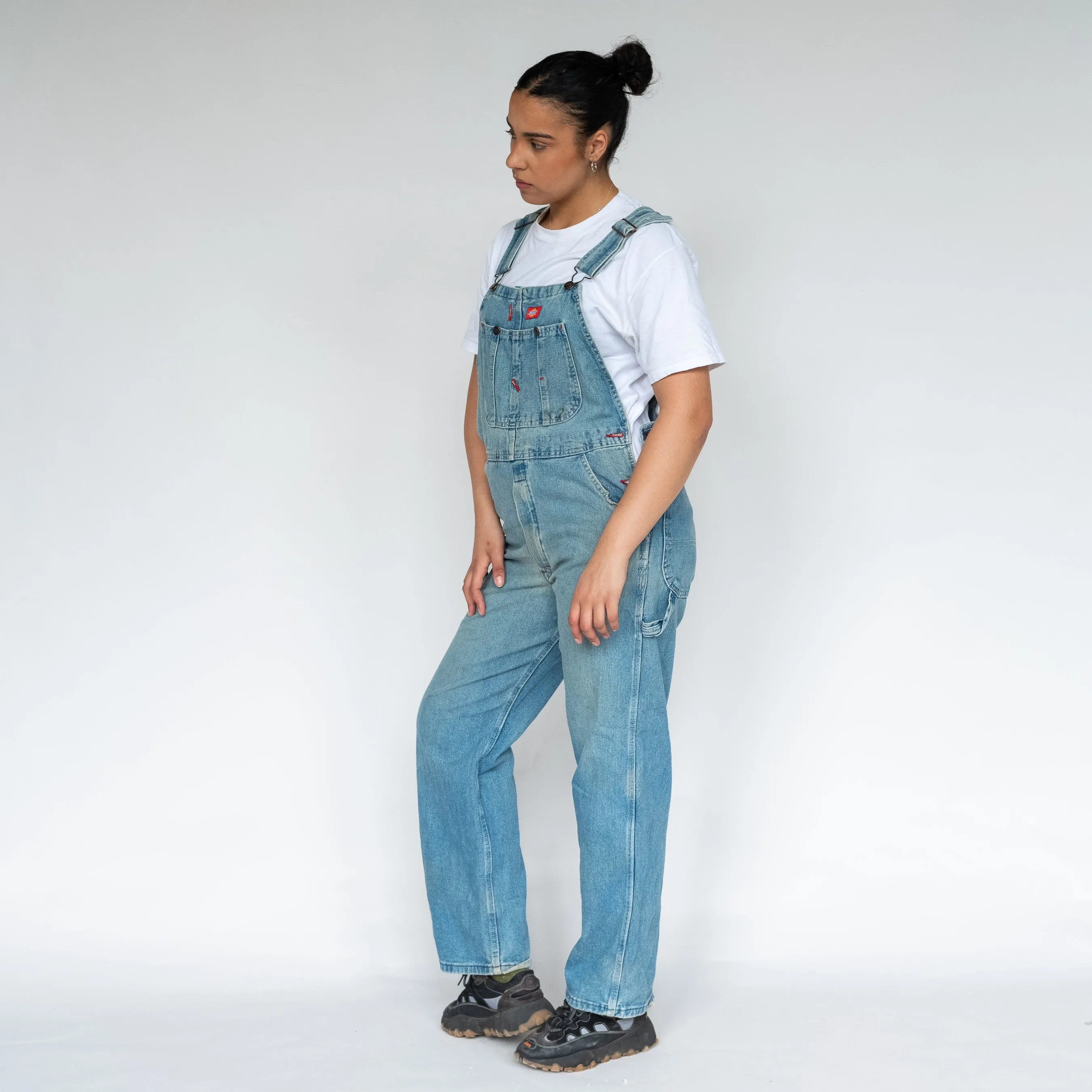 Light Blue 90s Dickies Denim Baggy Dungarees (S)