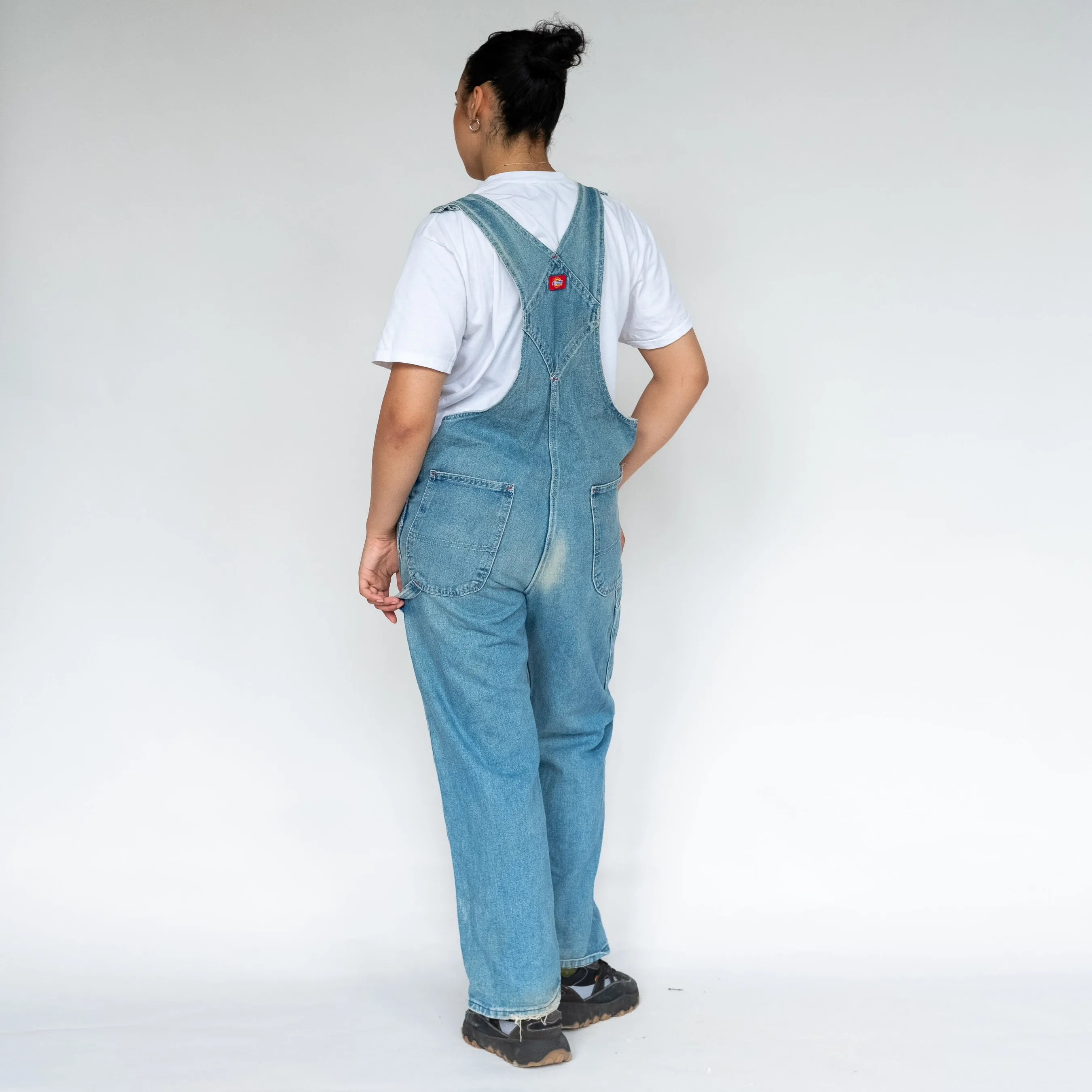 Light Blue 90s Dickies Denim Baggy Dungarees (S)