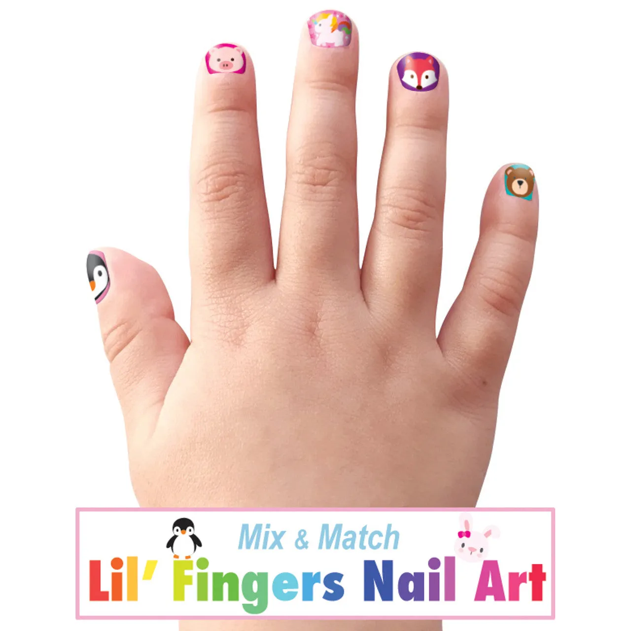 Lil' Fingers Nail Art - 25 Scented Nail Stickers - Animal Friends