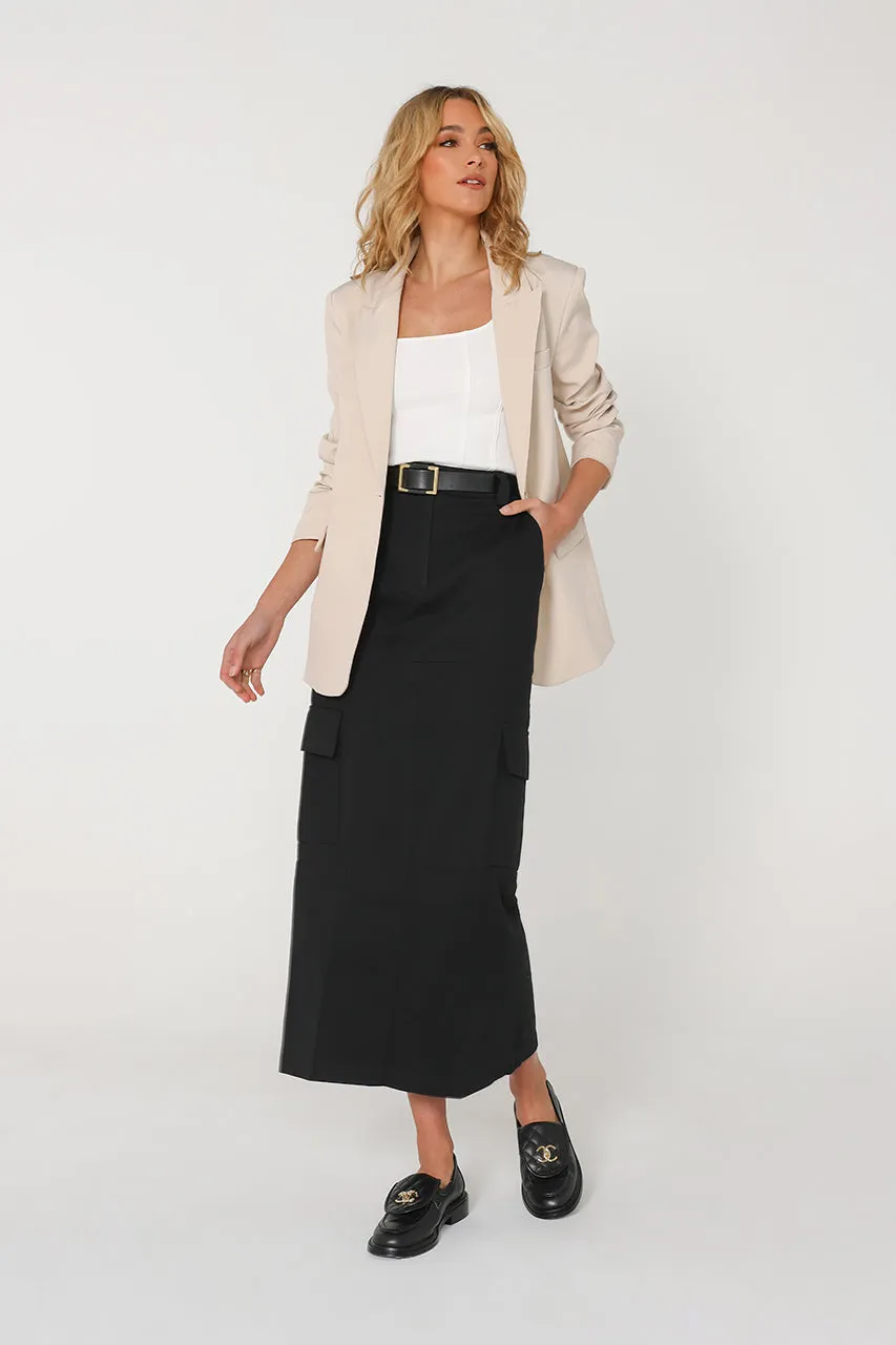 Lisa Cargo Maxi Skirt | Black