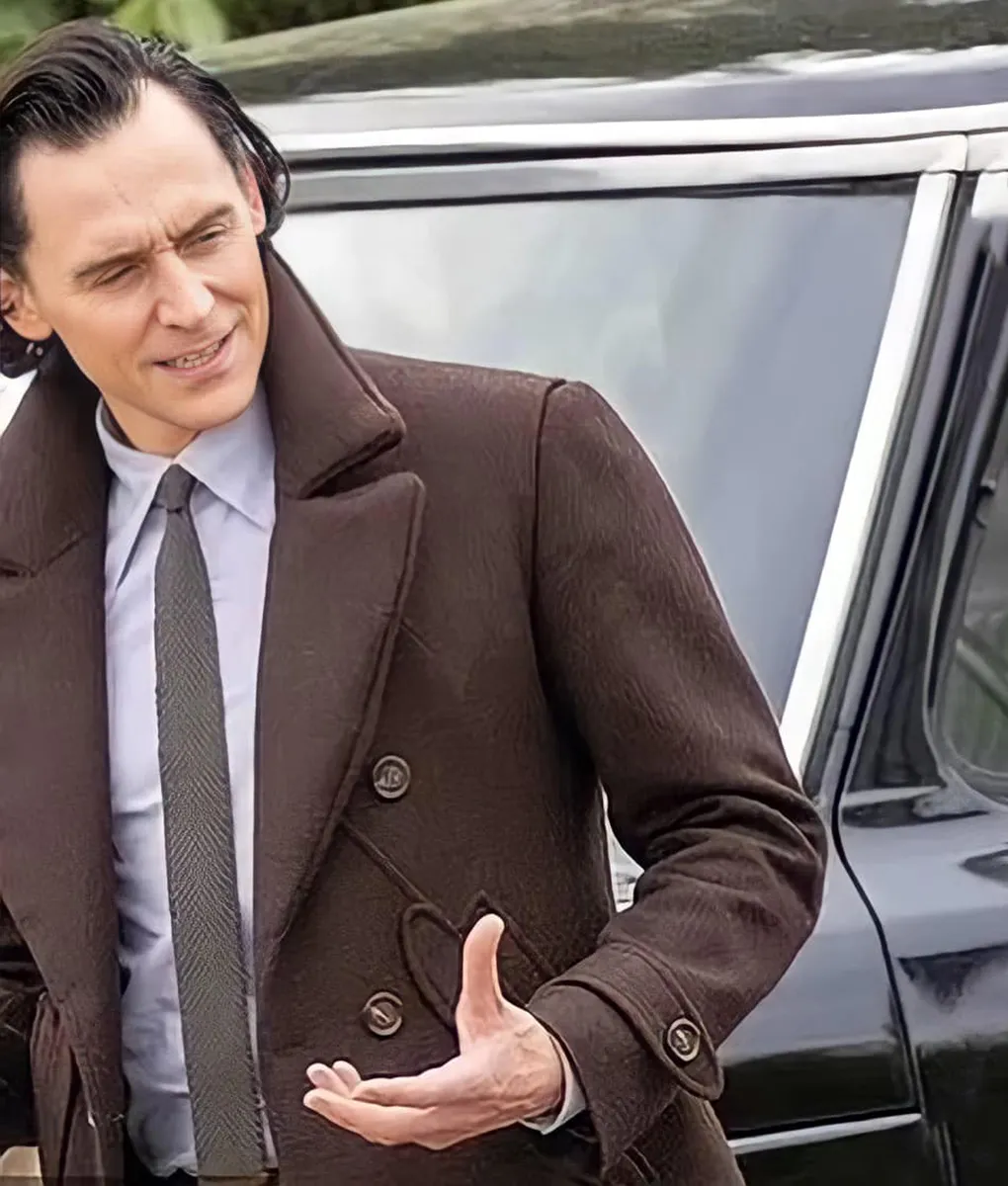 Loki S02 Tom Hiddleston Brown Peacoat - Loki Wool Peacoat