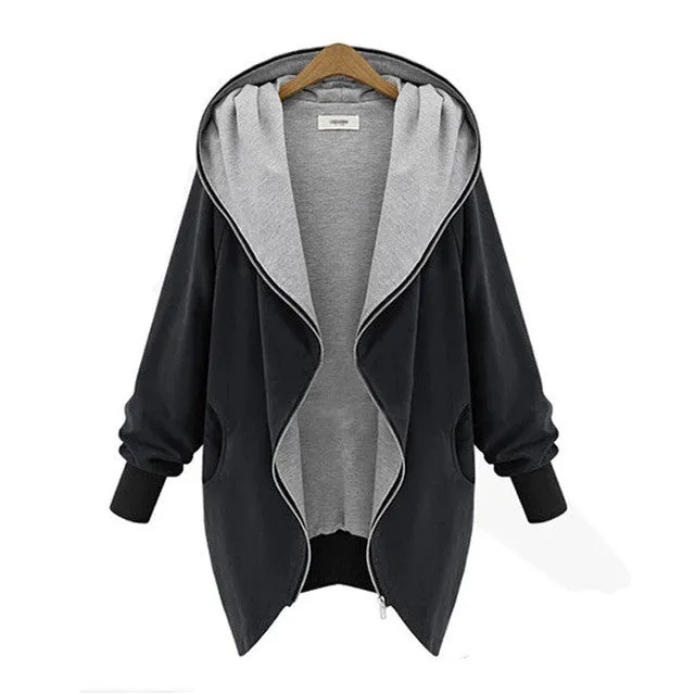 Loose Hoodies Woman Jacket Casual Long Sleeve Autumn Ladies Windbreaker Basic Coats Doudoune Femme#A11 SM6