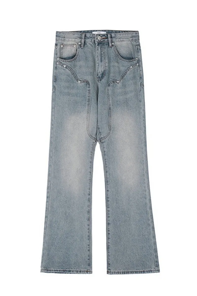 Loose Stitched Flared Jeans