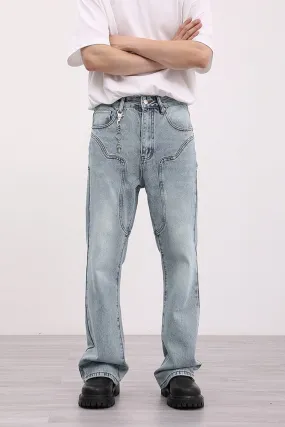 Loose Stitched Flared Jeans