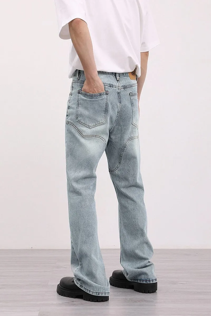 Loose Stitched Flared Jeans