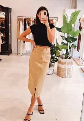 Luna Drill Skirt Beige