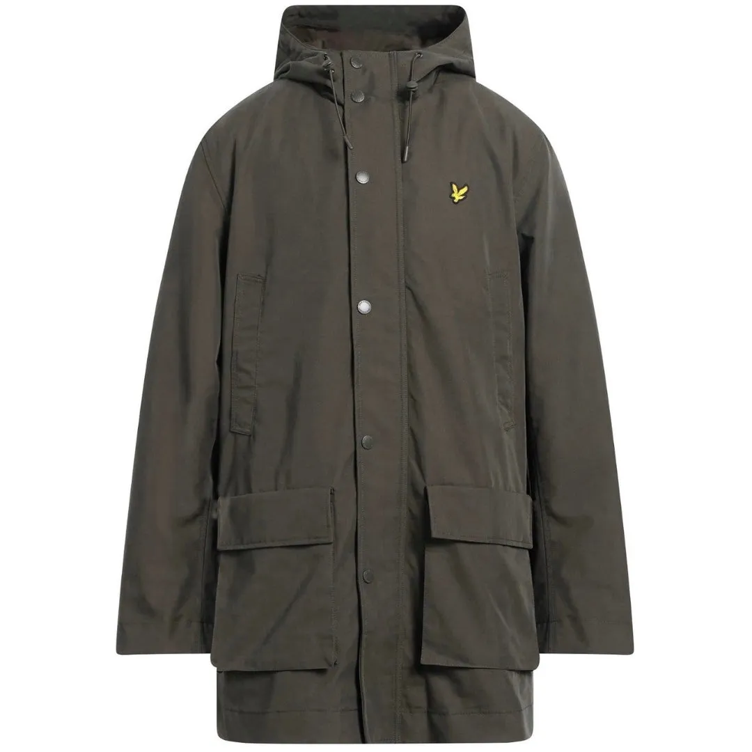 Lyle & Scott Golden Eagle Logo Plain Hooded Green Jacket