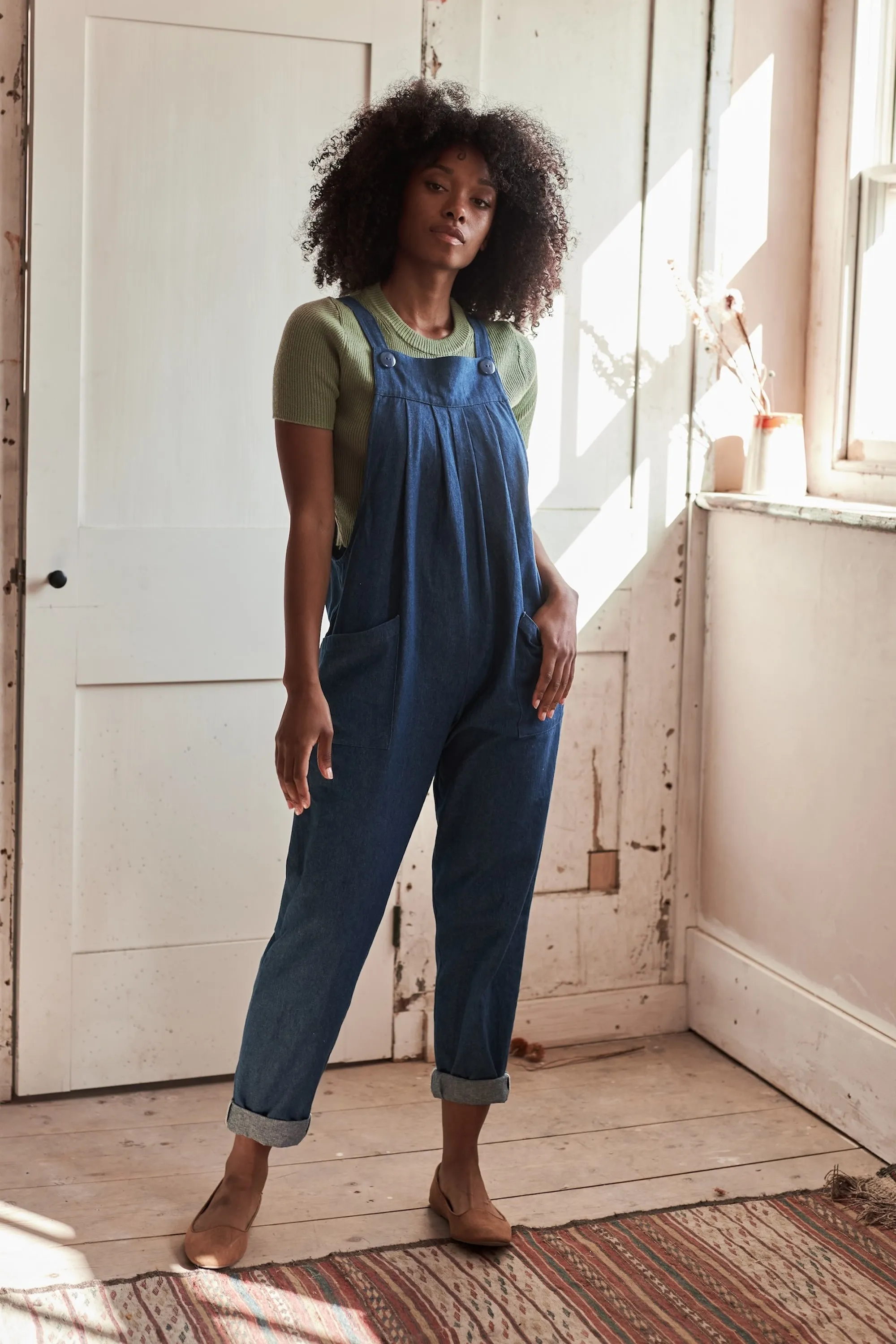 Mae Dungarees in Denim