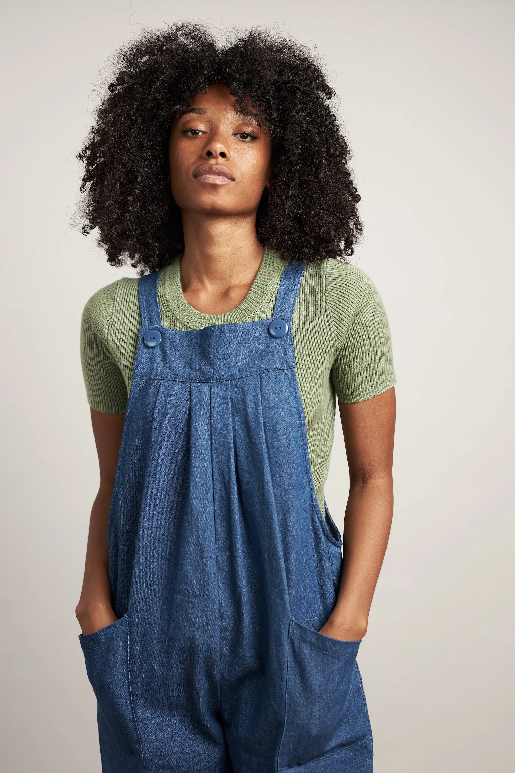 Mae Dungarees in Denim