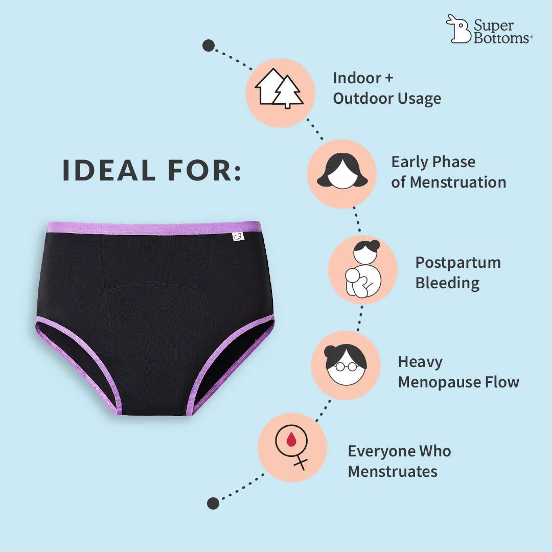 MaxAbsorb Period Underwear Pack of 2 (Lilac & Black)