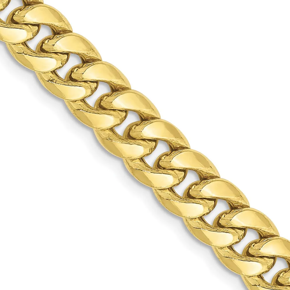 Men's 6.75mm 10K Yellow Gold Hollow Cuban Curb Chain Necklace