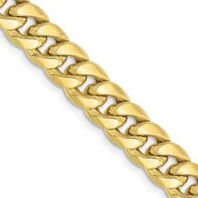 Men's 6.75mm 10K Yellow Gold Hollow Cuban Curb Chain Necklace