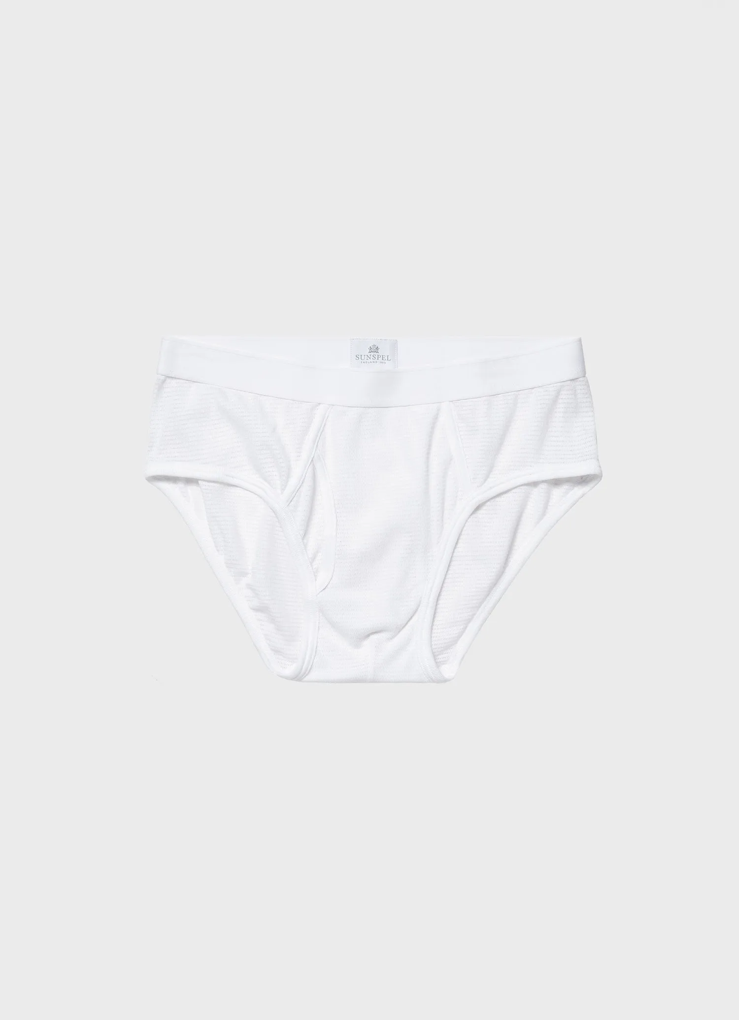 Men's Cellular Cotton Briefs in White