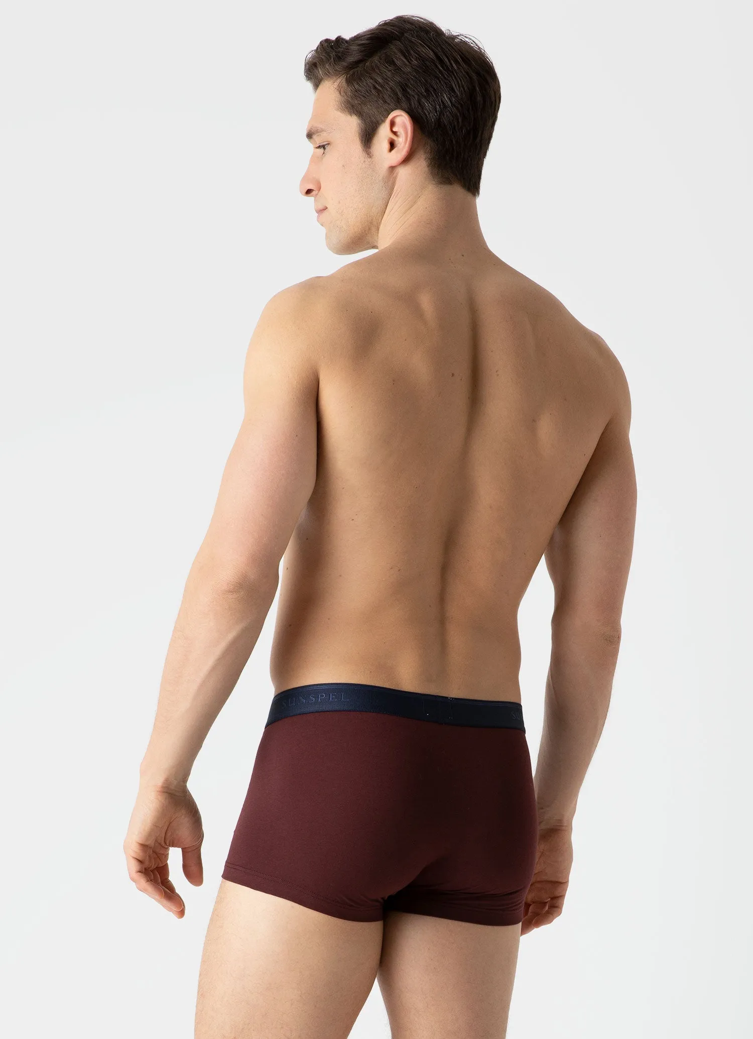 Men's Stretch Cotton Trunks in Maroon