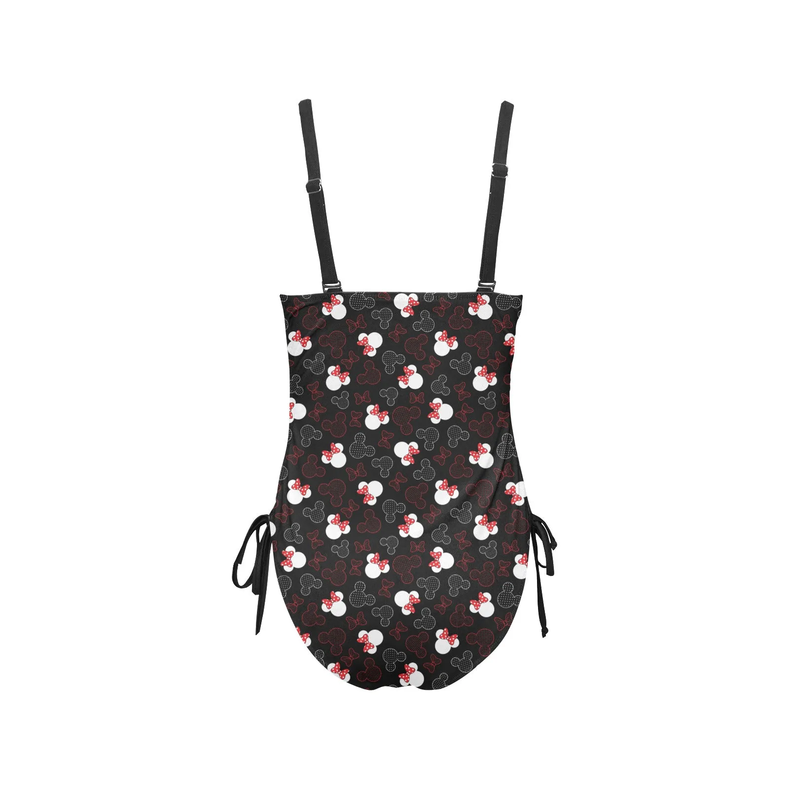 Mickey And Minnie Dots Drawstring Side Women's One-Piece Swimsuit