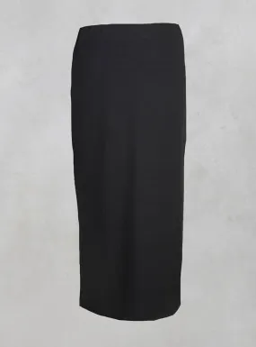 Mid Length Skirt with Elasticated Waistband in Charcoal