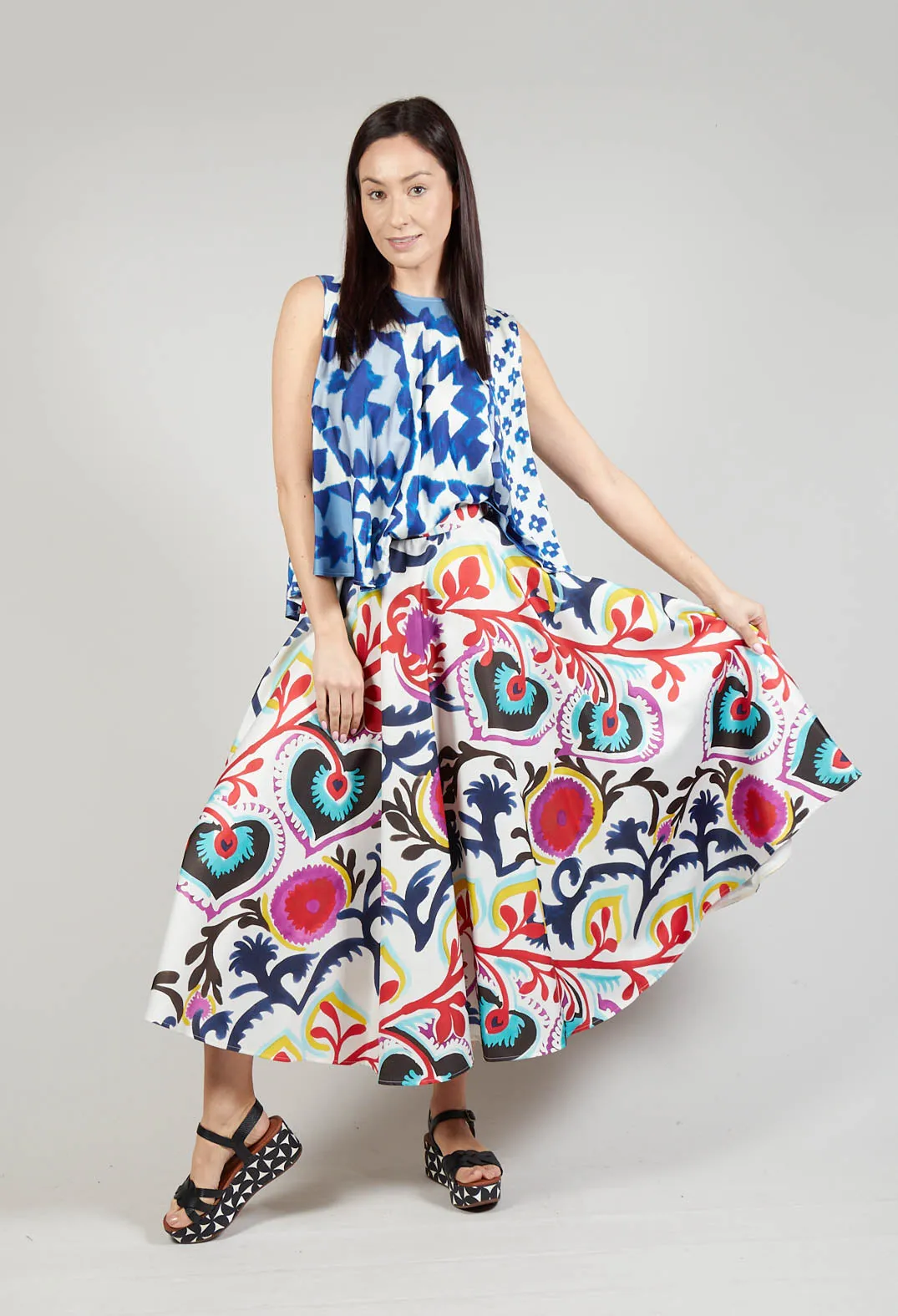 Midi Skirt in Mexico Print