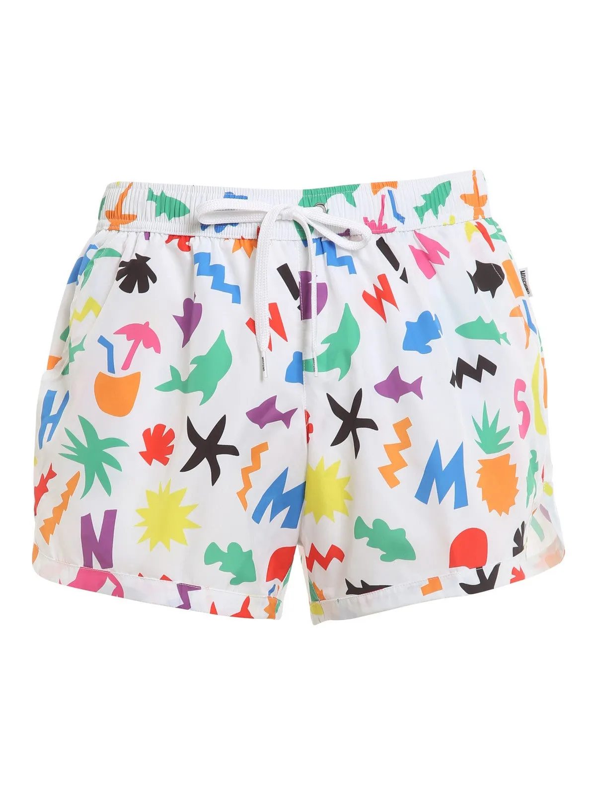 Moschino Graphic Printed Drawstring Swim Shorts