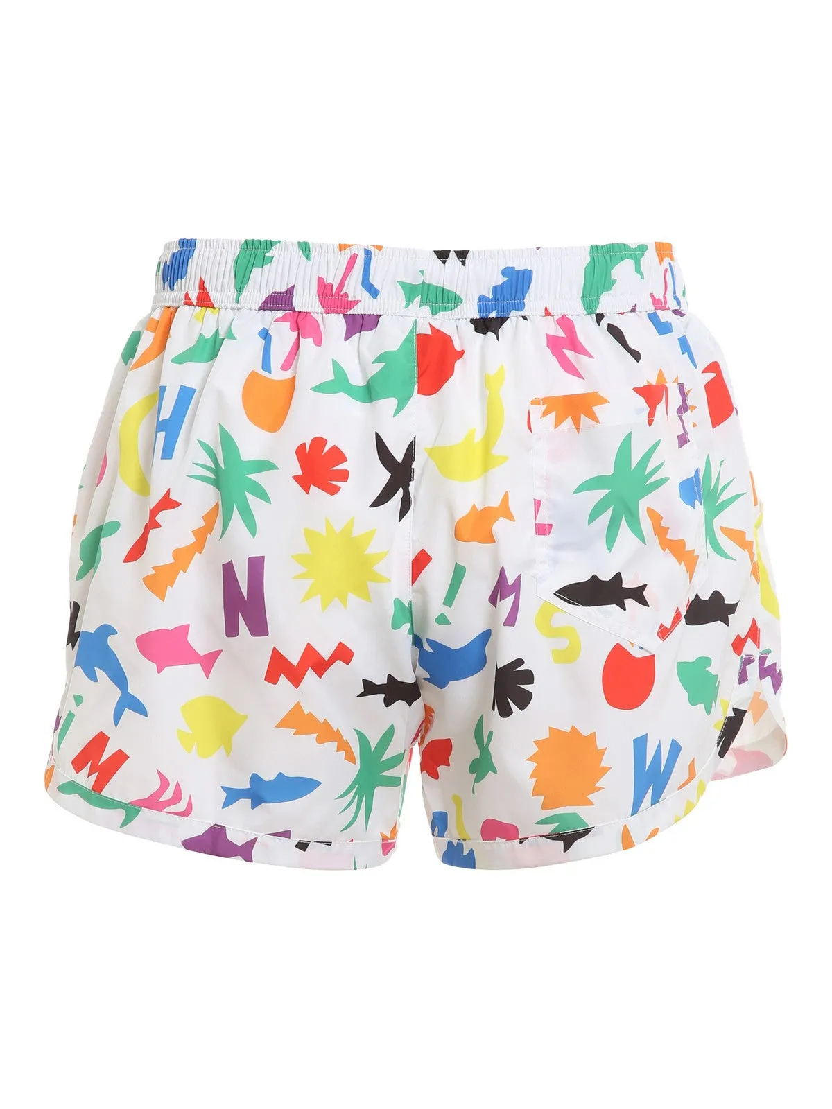 Moschino Graphic Printed Drawstring Swim Shorts