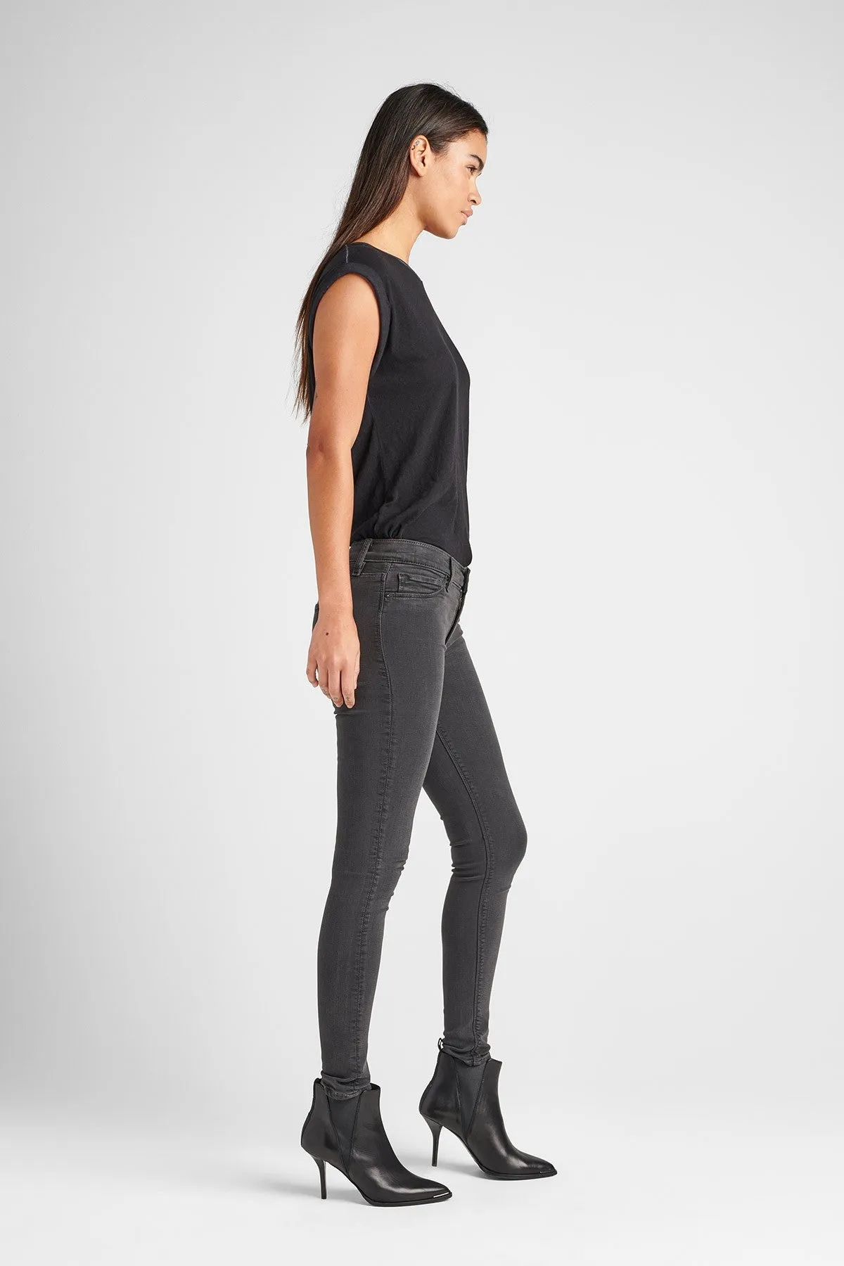 Nico Midrise Super Skinny Jean - Distressed Graphite