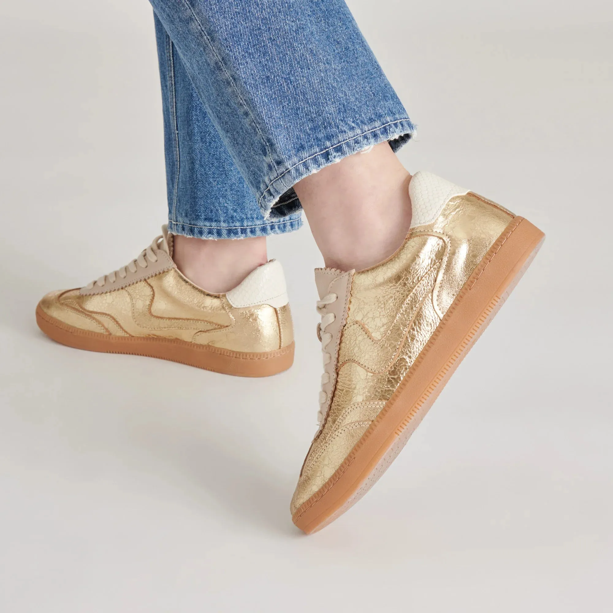 Notice Sneakers - Gold Distressed Leather