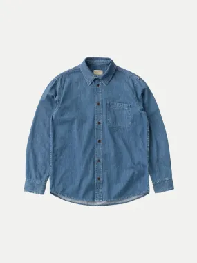 Nudie Hebbe Shirt Humble Blue Denim