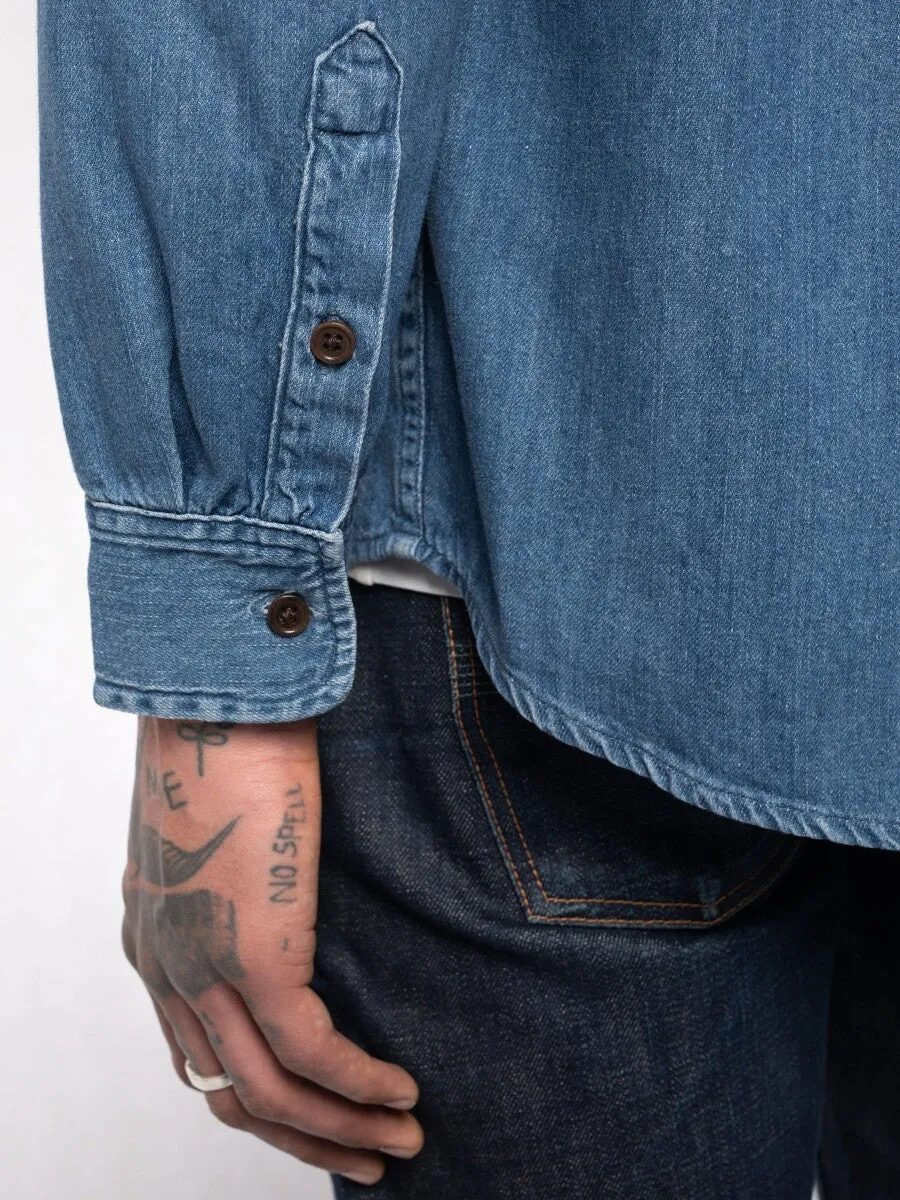 Nudie Hebbe Shirt Humble Blue Denim