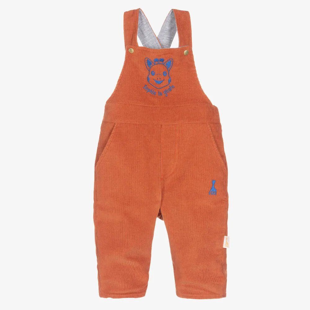 Orange Corduroy Baby Dungarees