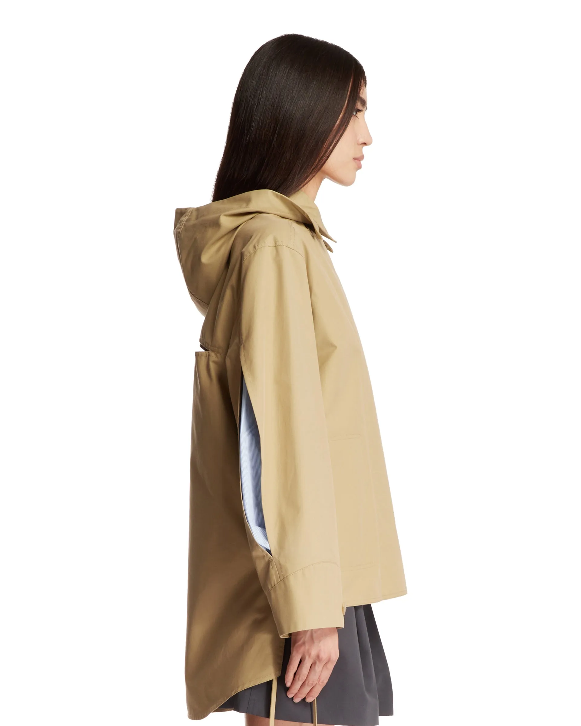 Parka Marrone In Cotone