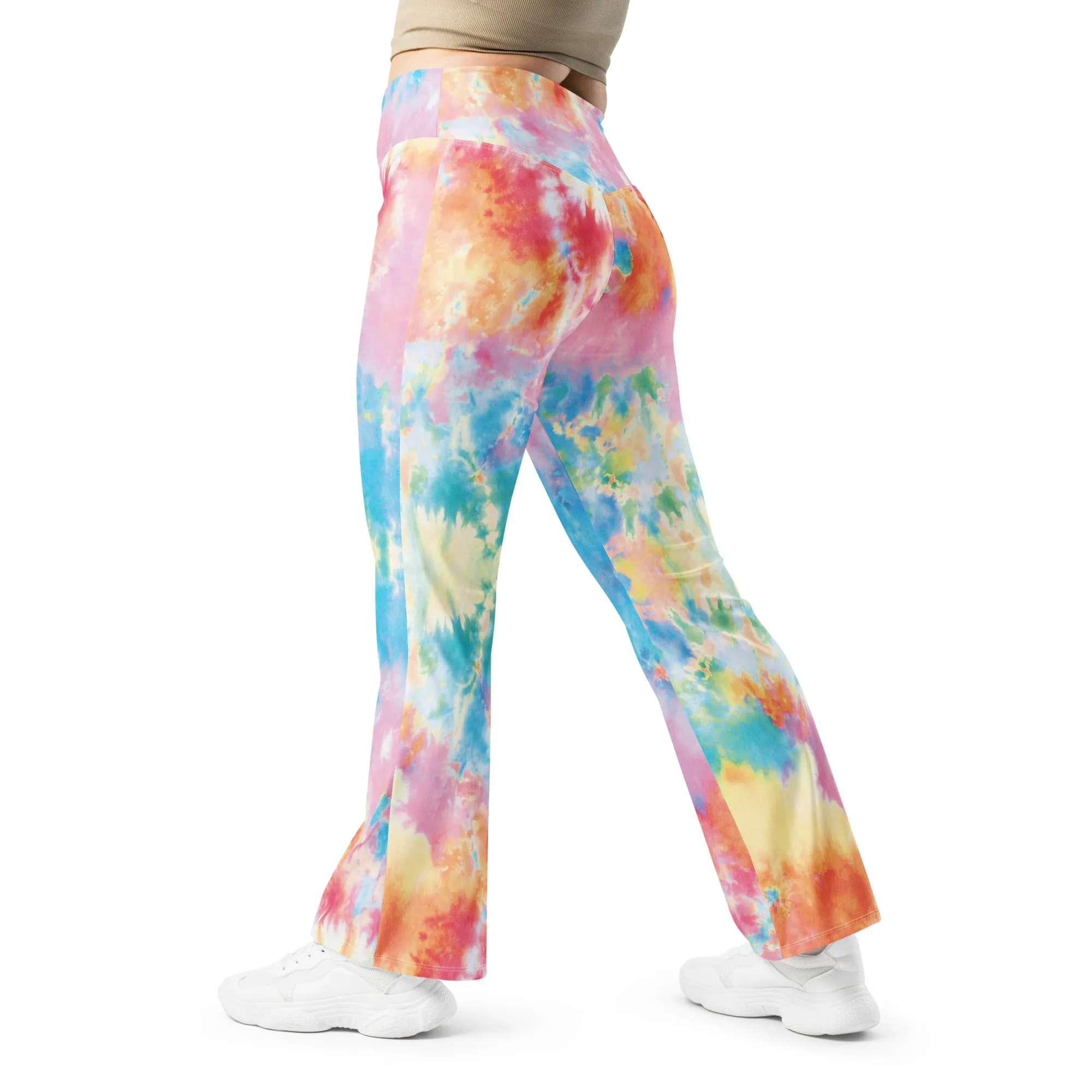 Pastel Tie Dye Flare Leggings