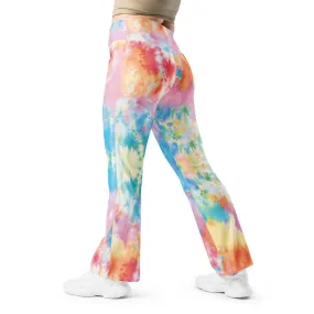 Pastel Tie Dye Flare Leggings