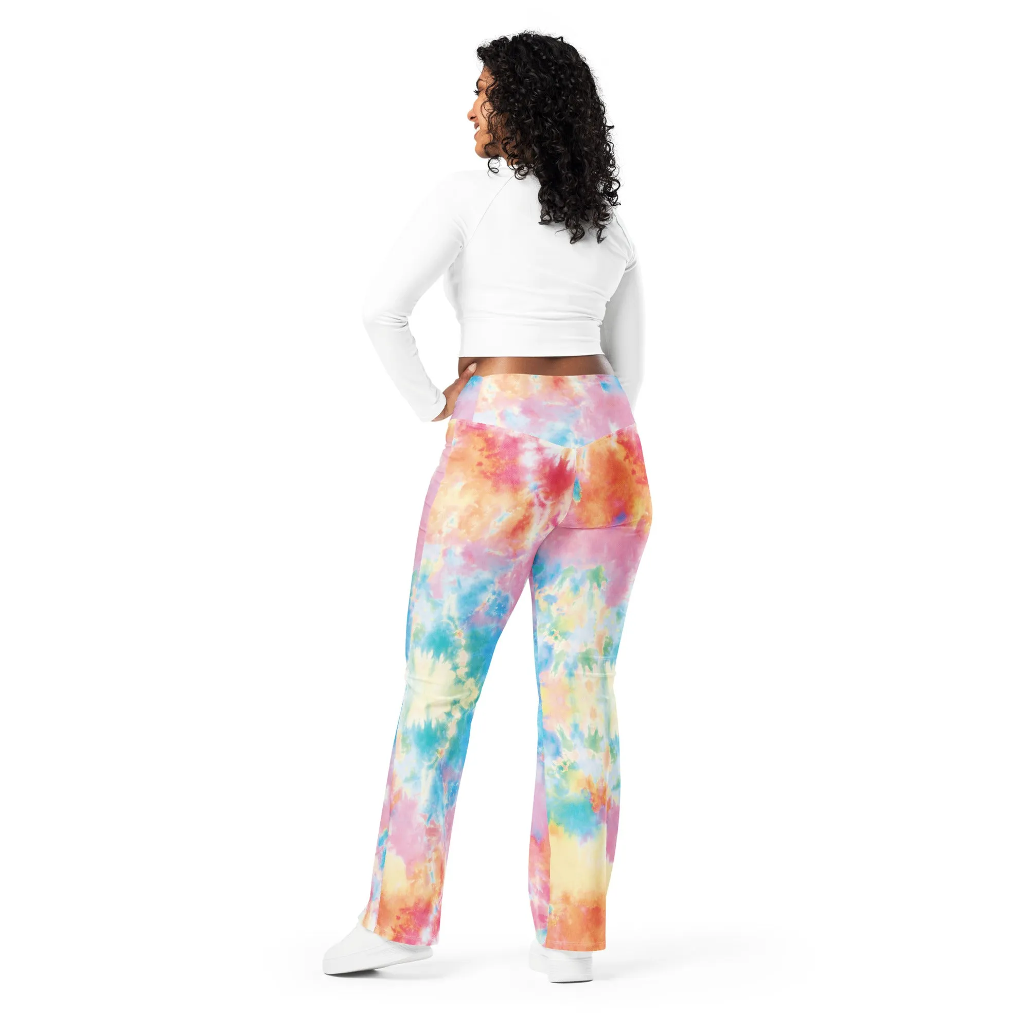 Pastel Tie Dye Flare Leggings