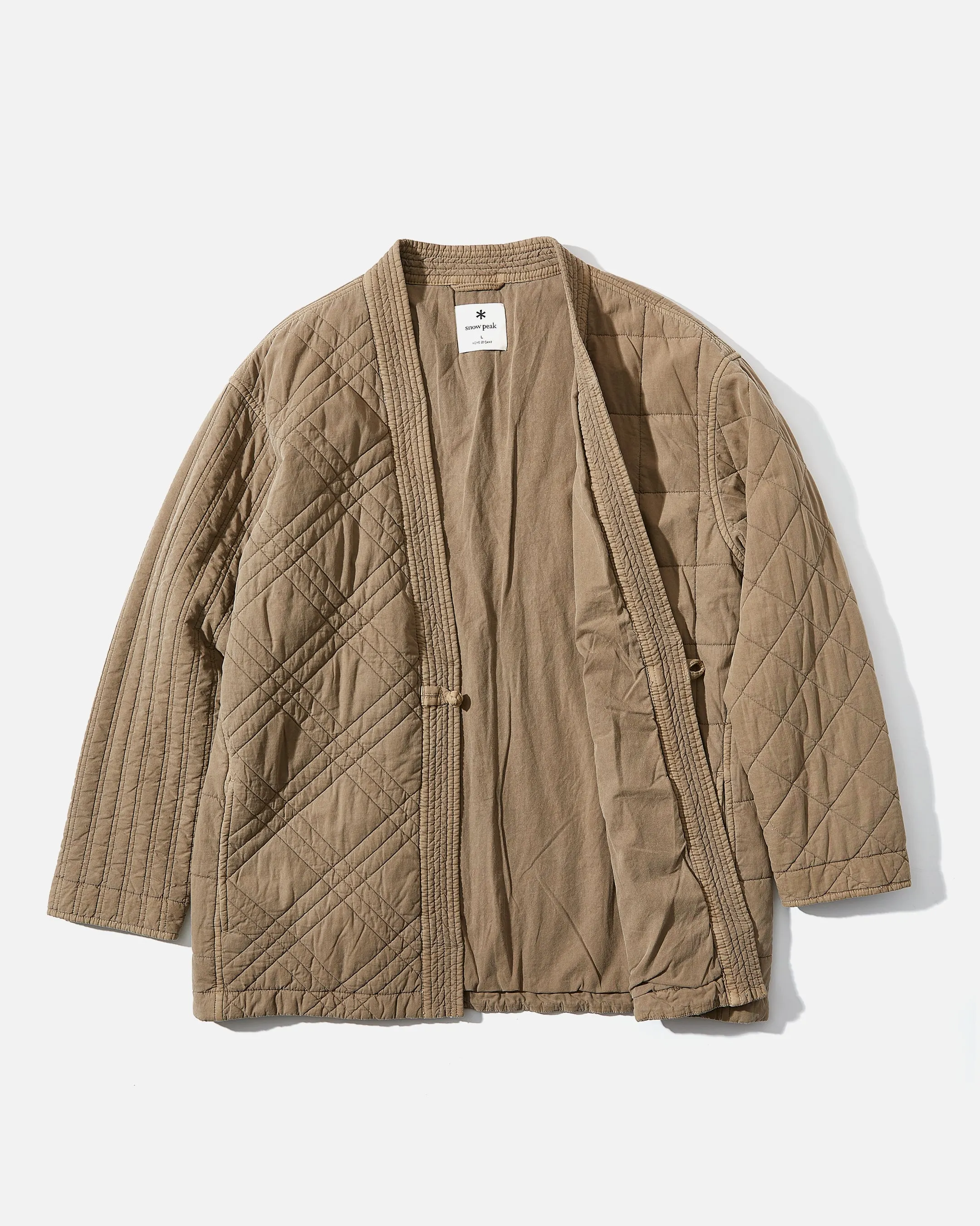 Patchwork Quilted Noragi Jacket - Brown