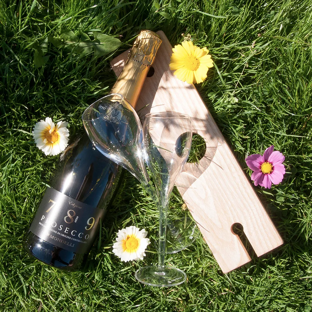 Personalised Welsh Ash Wooden Champagne Holder