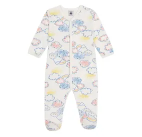 Petit Bateau Baby Girl Cloud Print Footie