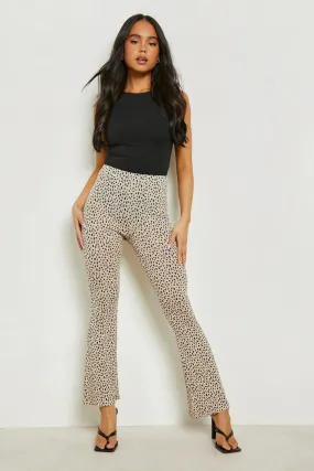 Petite Smudge Print Jersey Knit Flares