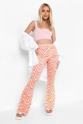 Petite Zig Zag Print Jersey Flares