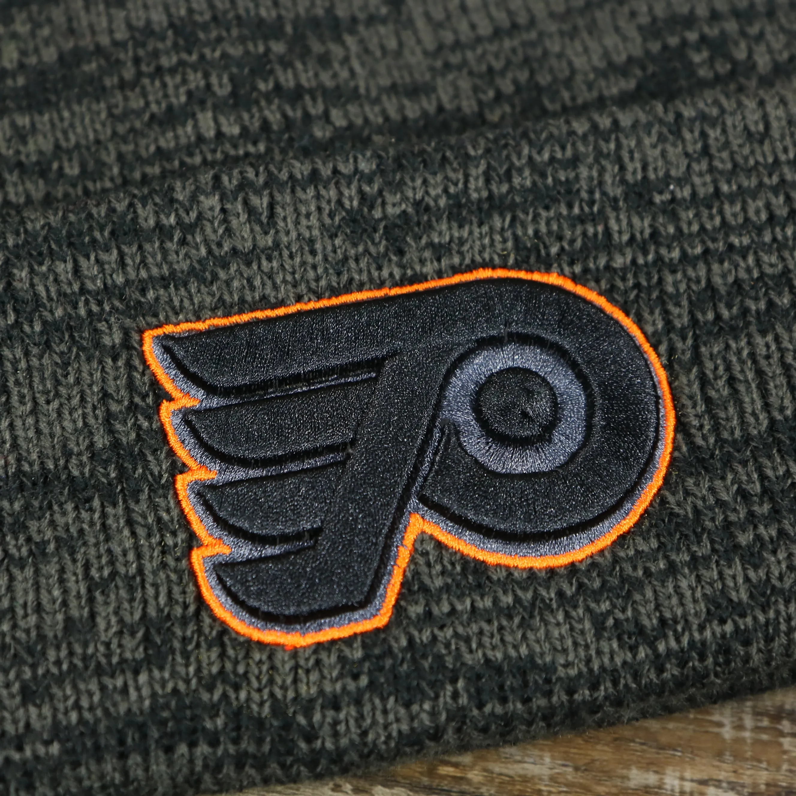 Philadelphia Flyers Brain Freeze Heather Gray Winter Beanie | Black Winter Beanie