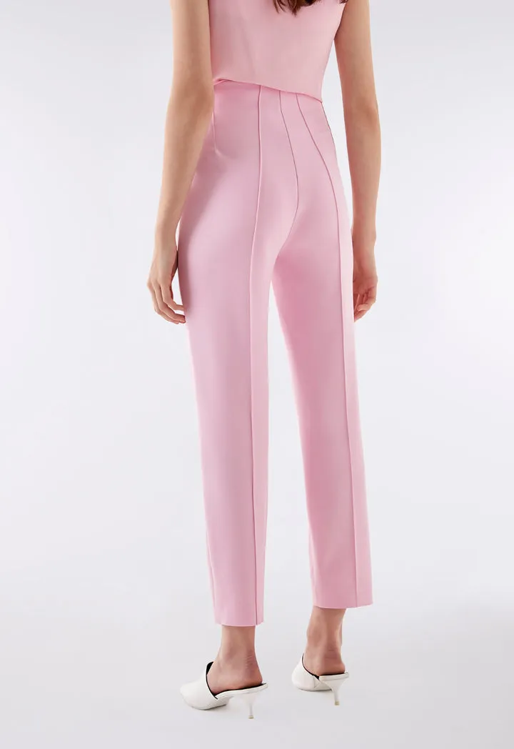 Pink Pintuck High Waist Trouser