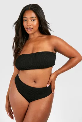 Plus Crinkle Tummy Control Bandeau Bikini