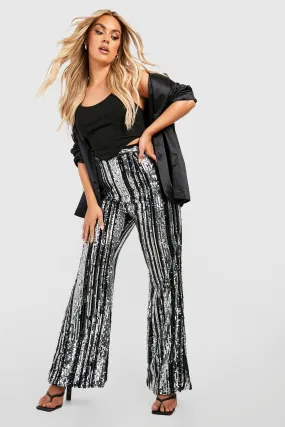 Plus Striped Sequin Flares