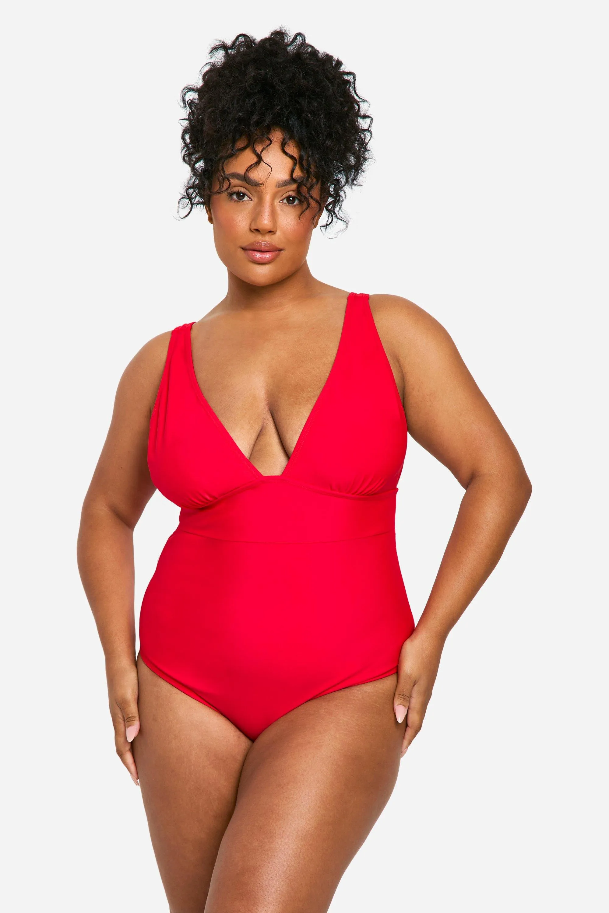 Plus Tummy Control Plunge Swimsuit