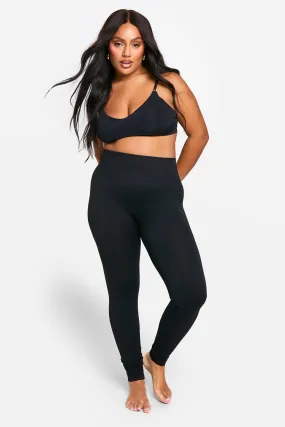 Plus Tummy Control Seamless Rib Leggings