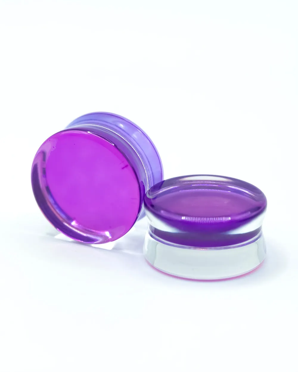 PURPLE AURORA BOREALIS FLARED GLASS PLUG