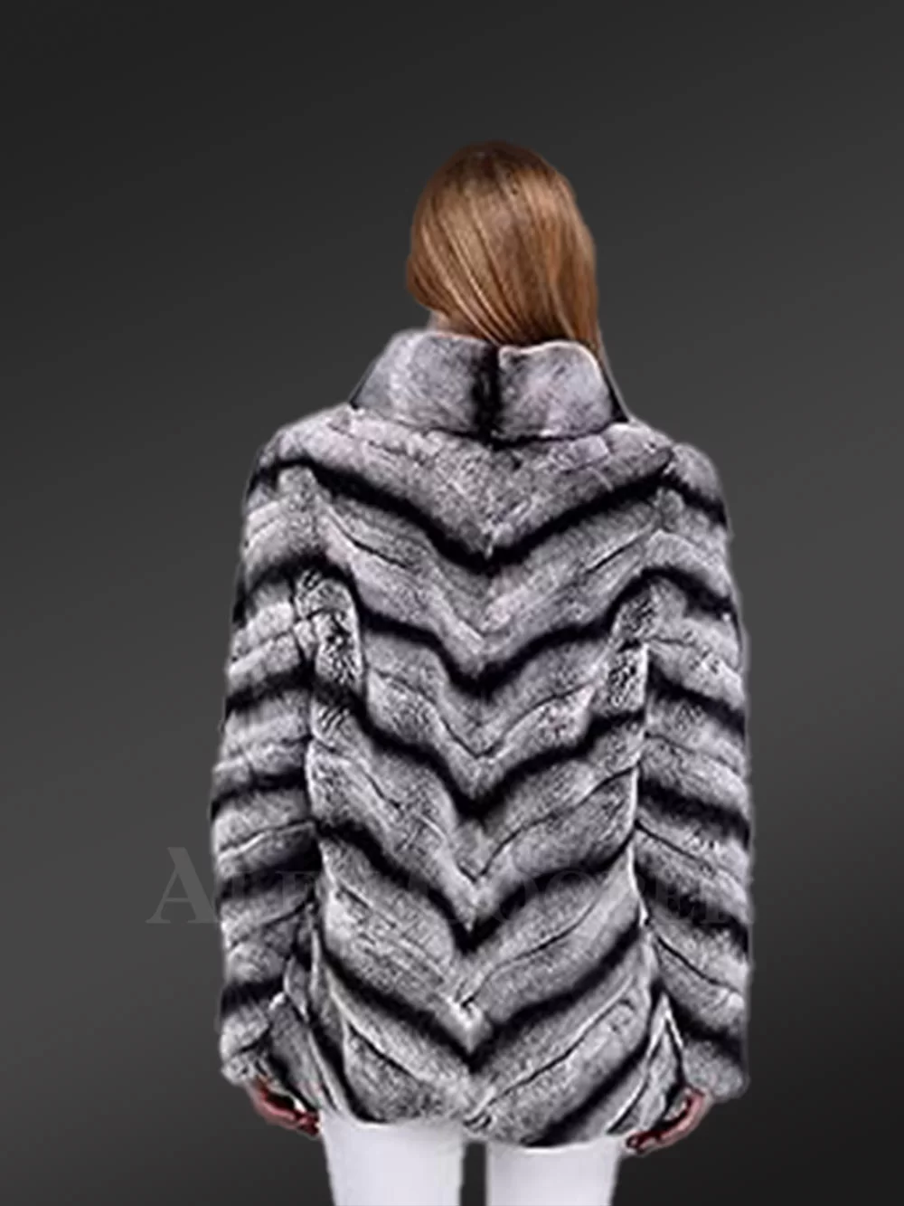 Real Rabbit Fur Winter Outerwear in Grey