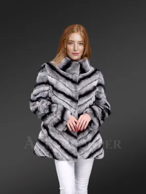 Real Rabbit Fur Winter Outerwear in Grey