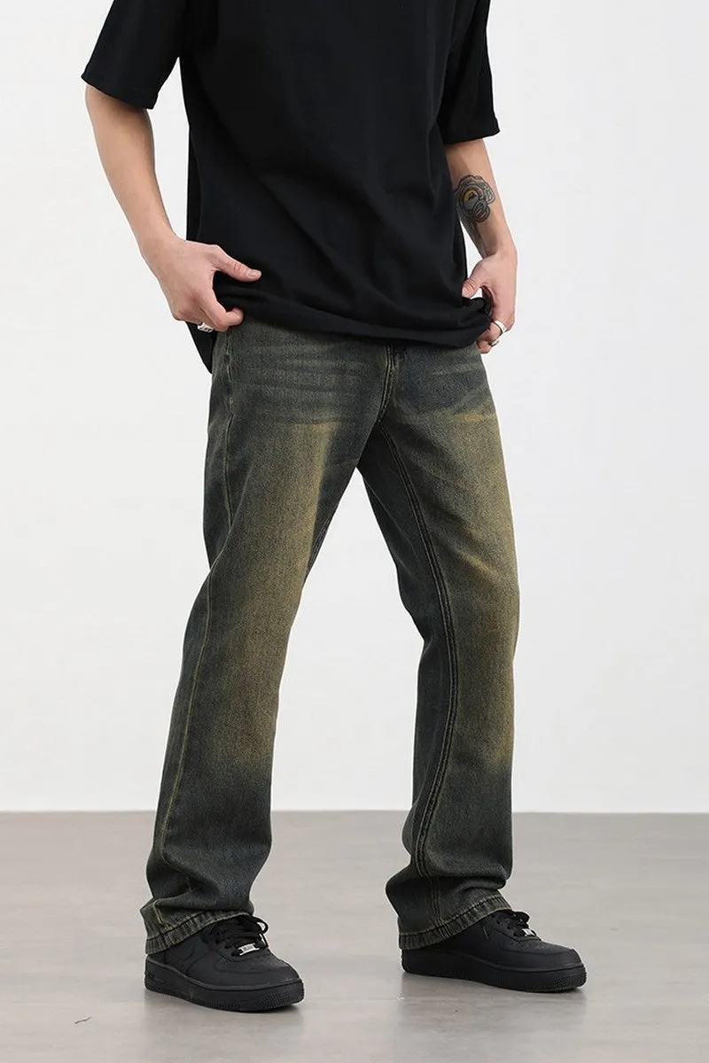 Retro Mud Wash Flared Jeans