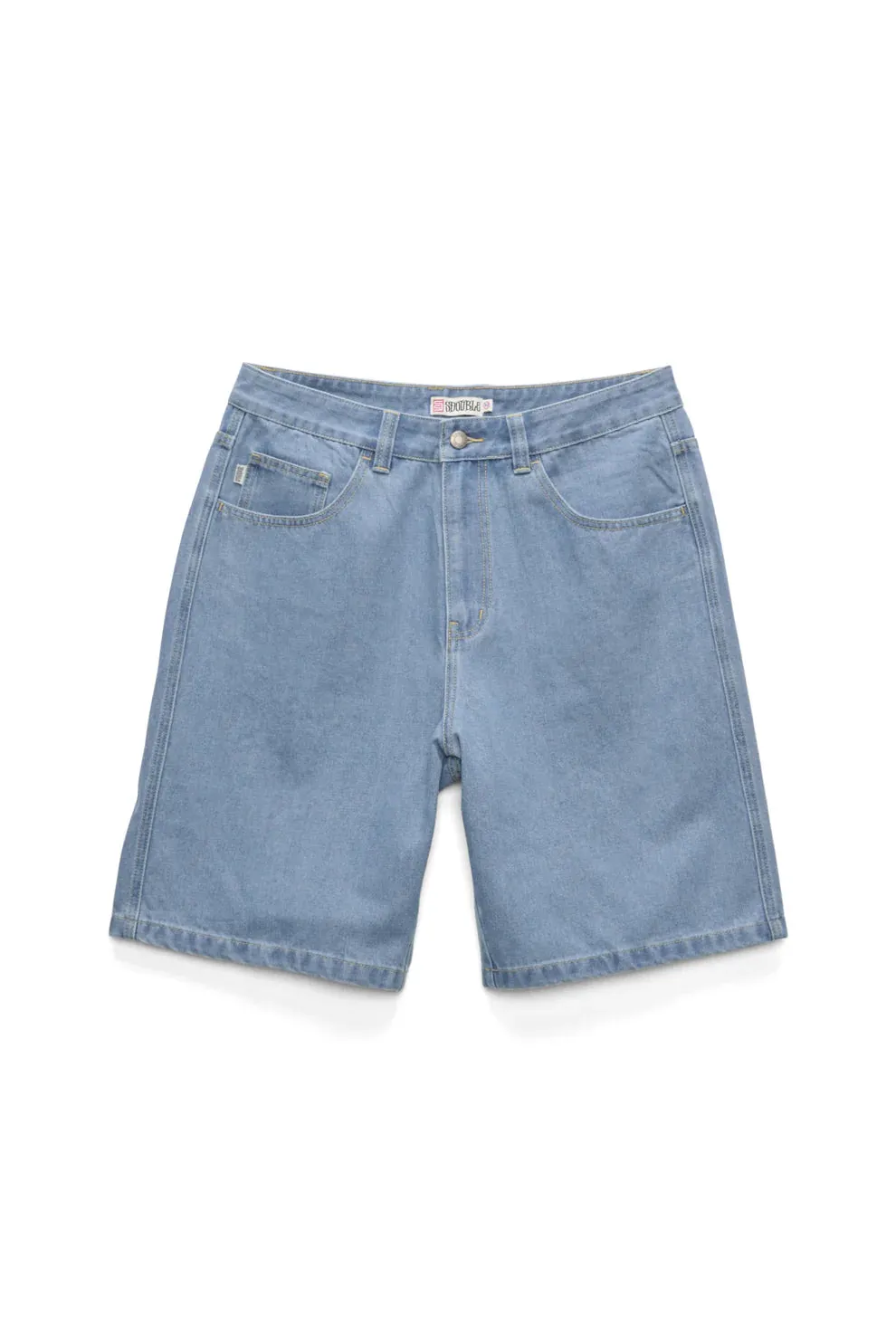 S-Double Denim Standard Short - Mid Blue