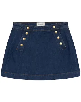 Sailor Snap Denim Skirt in Celestine