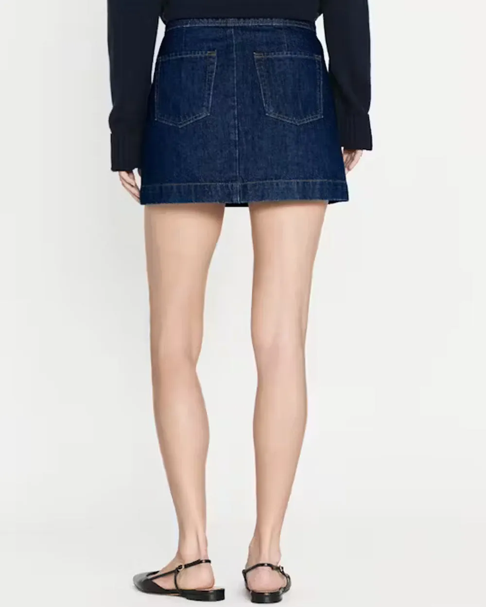 Sailor Snap Denim Skirt in Celestine